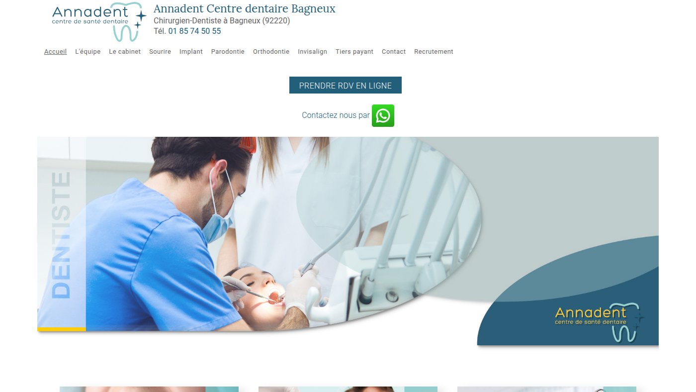 The home page of centre-dentaire-bagneux-92.fr