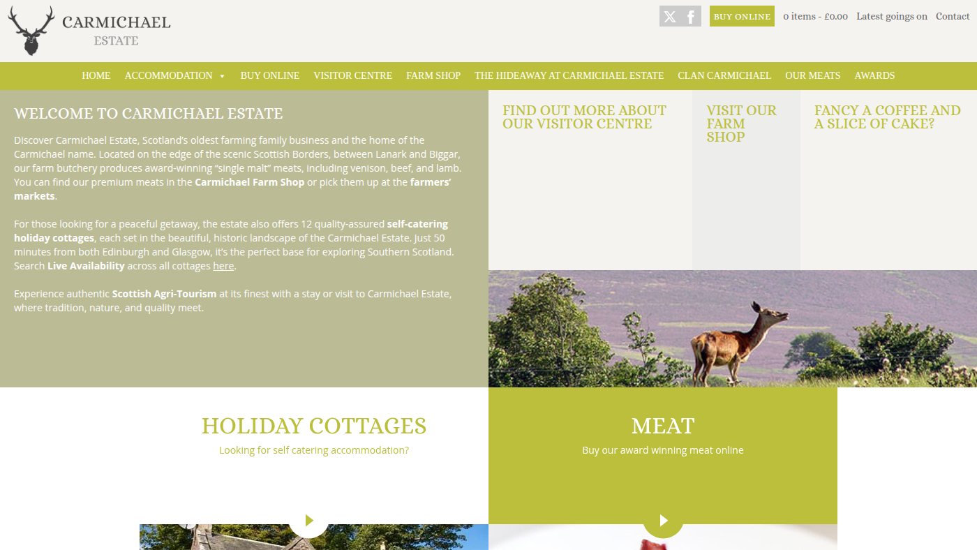The home page of carmichael.co.uk