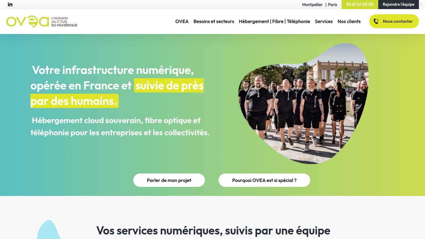 The home page of ovea.com