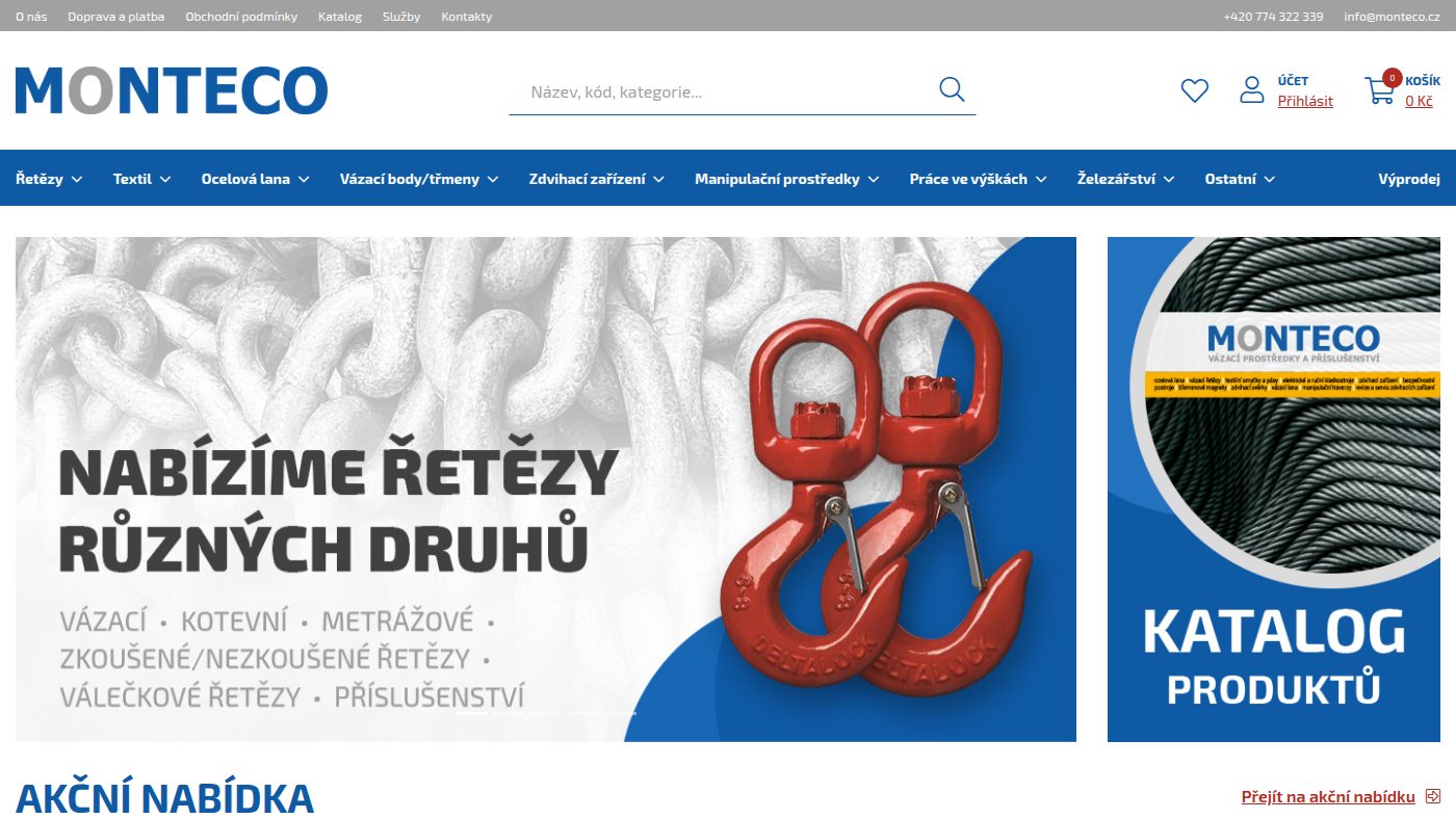 The home page of monteco.cz