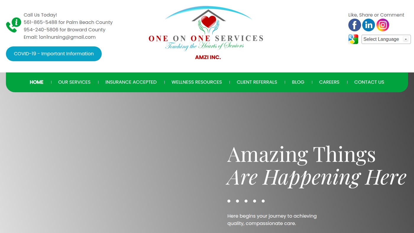 The home page of 1on1nursing.com