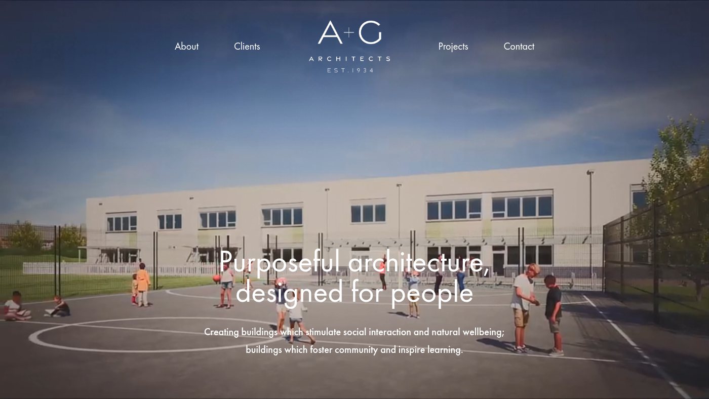 The home page of aandgarchitects.com
