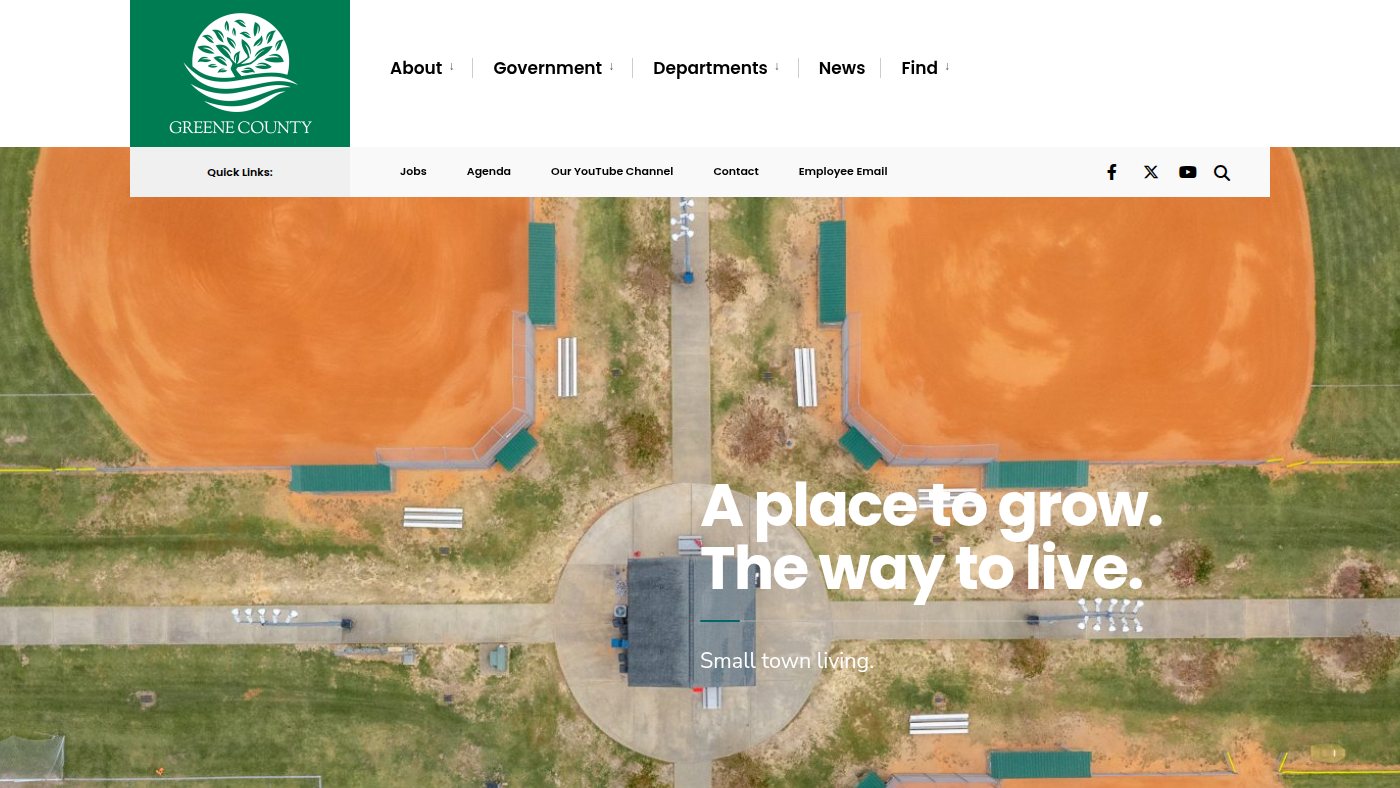 The home page of greenecountync.gov