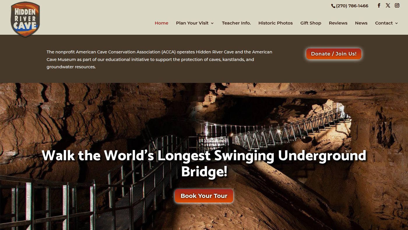 The home page of hiddenrivercave.com