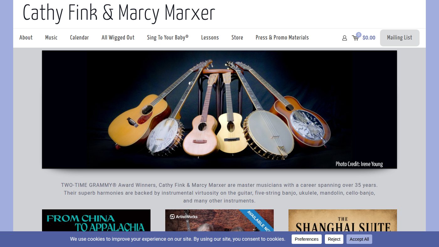The home page of cathymarcy.com