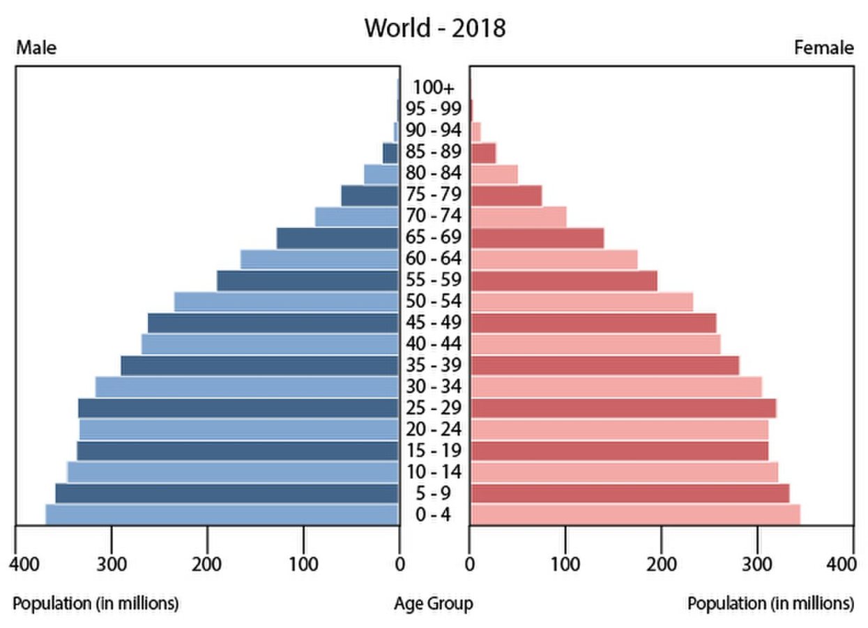 Weltbevölkerungspyramide 2018