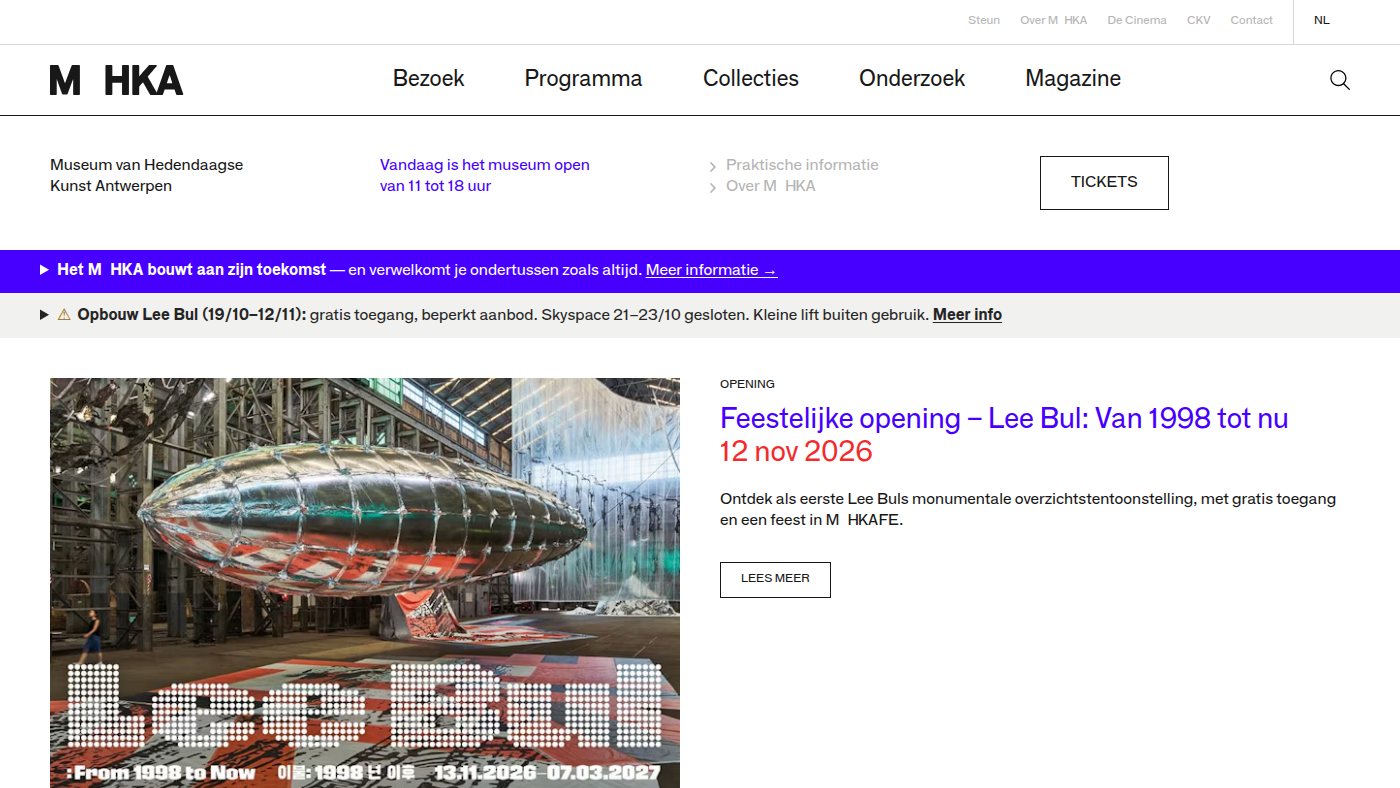 The home page of muhka.be