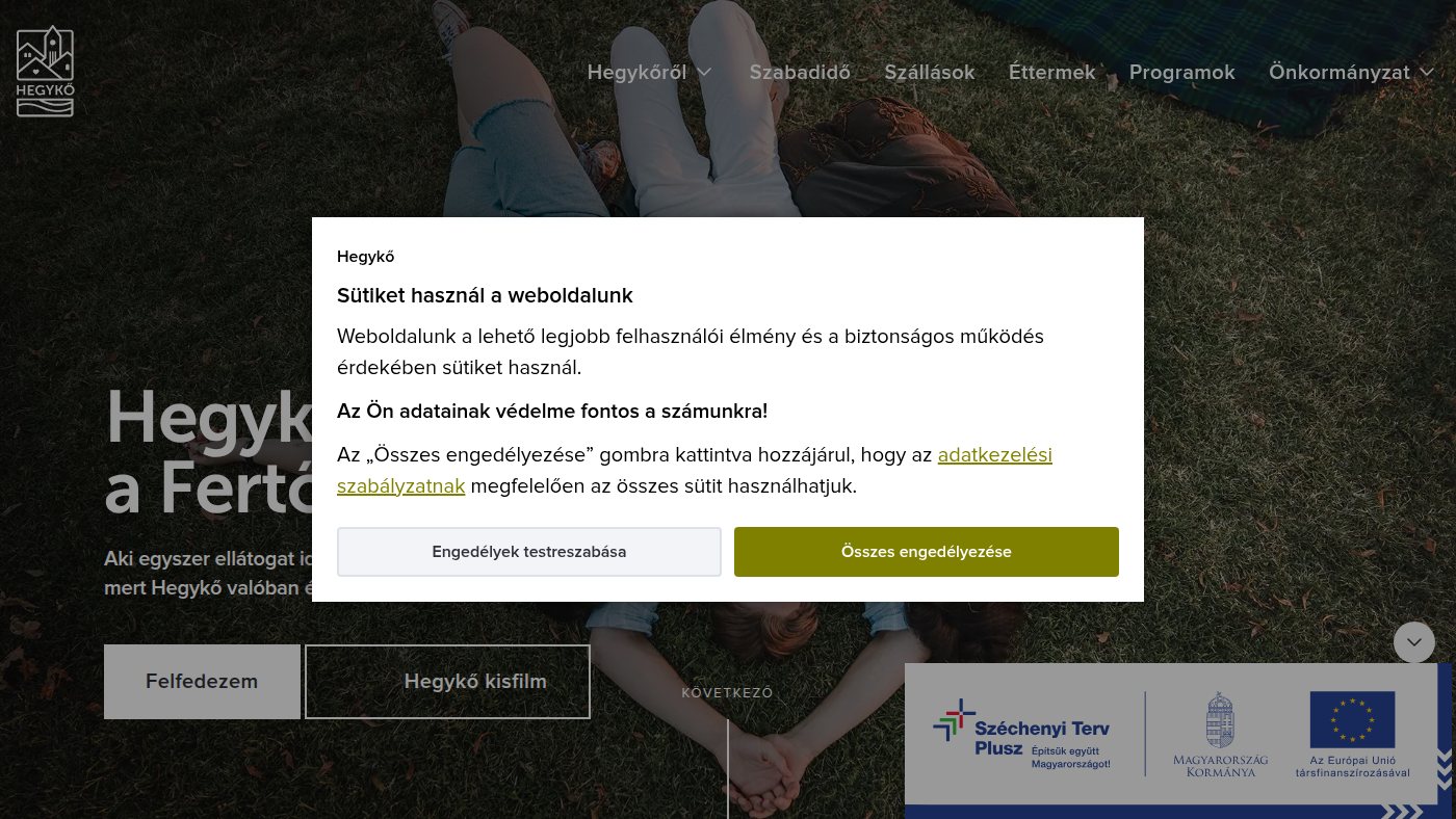 The home page of hegyko.hu