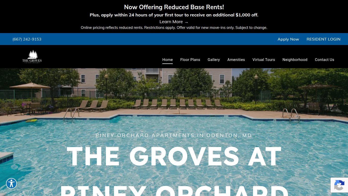 The home page of grovesatpineyorchard.com