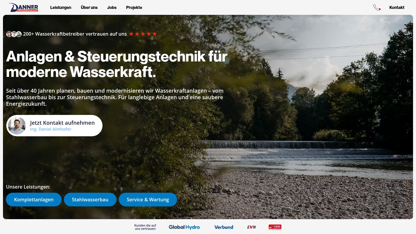 The home page of danner-wasserkraft.at