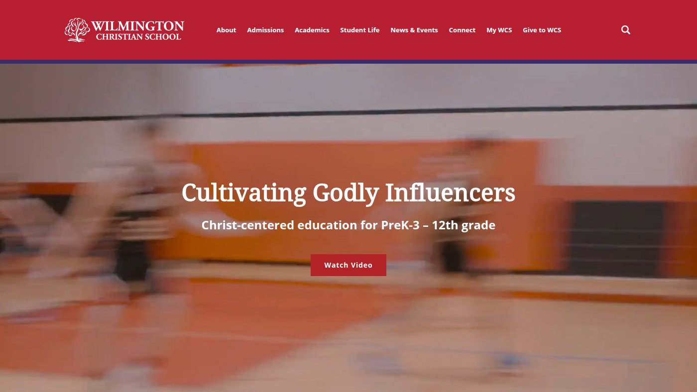 The home page of wilmingtonchristian.org