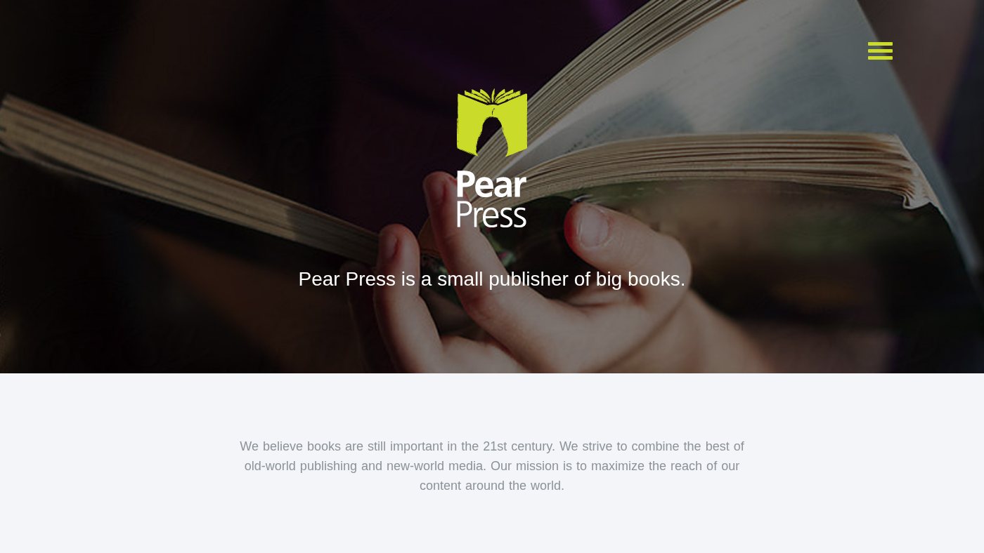 The home page of pearpress.com