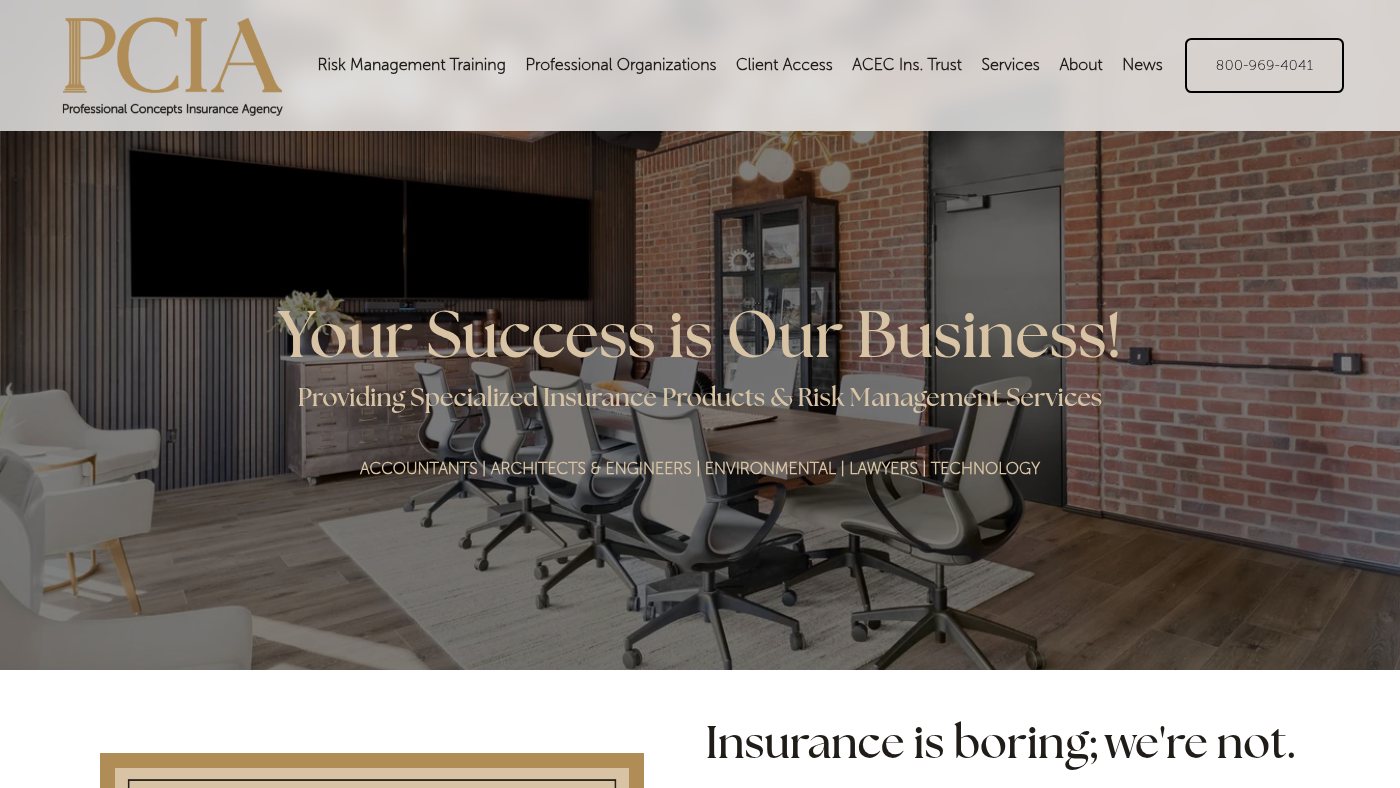 The home page of pciaonline.com