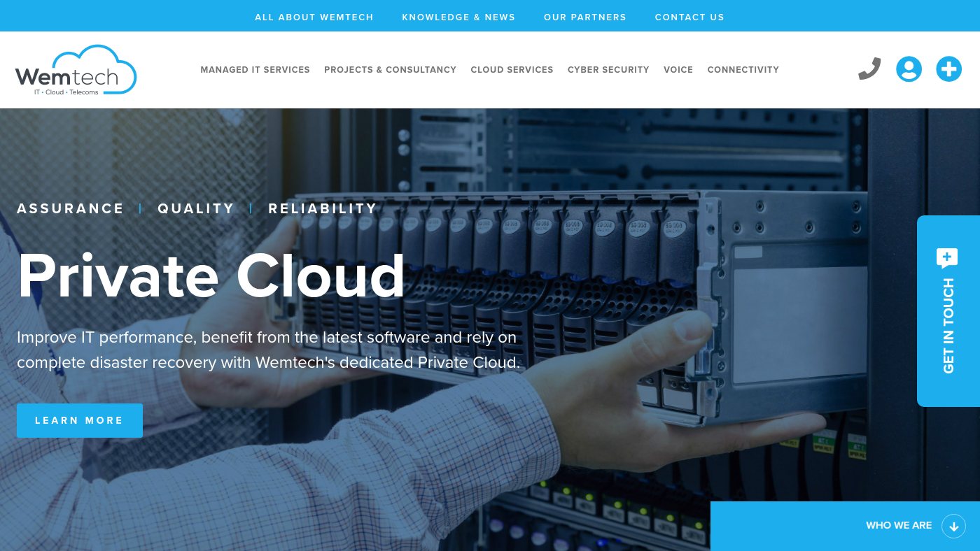 The home page of wem-tech.co.uk