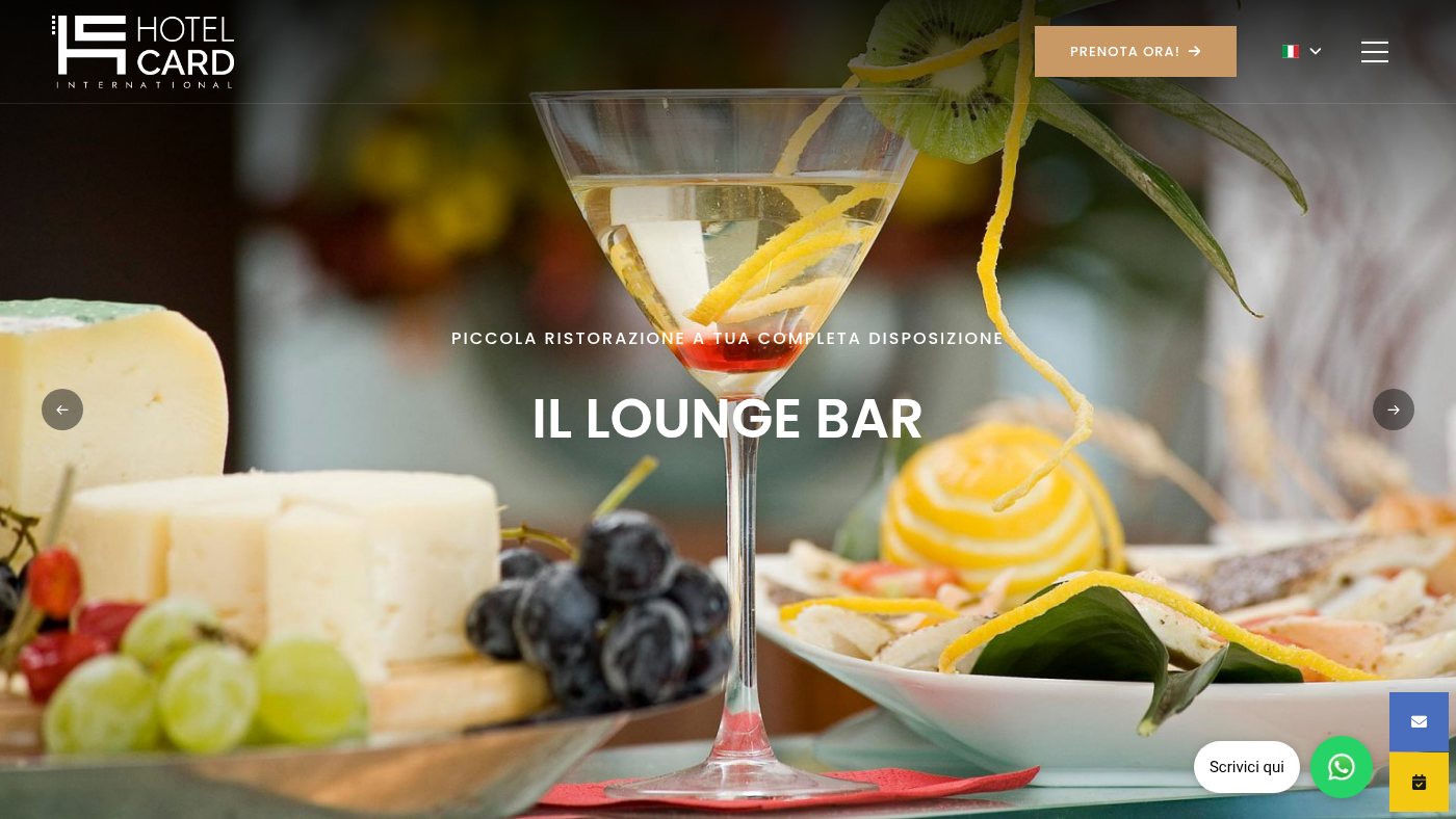 The home page of hotelcard.it