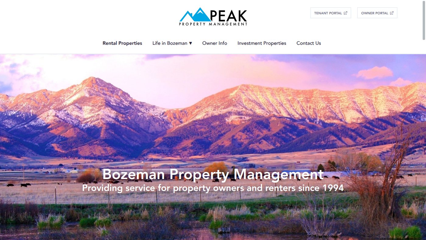 The home page of rentbozeman.com