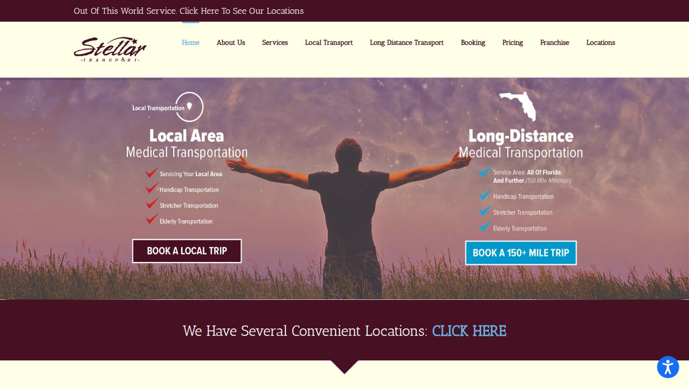 The home page of stellartransport.com
