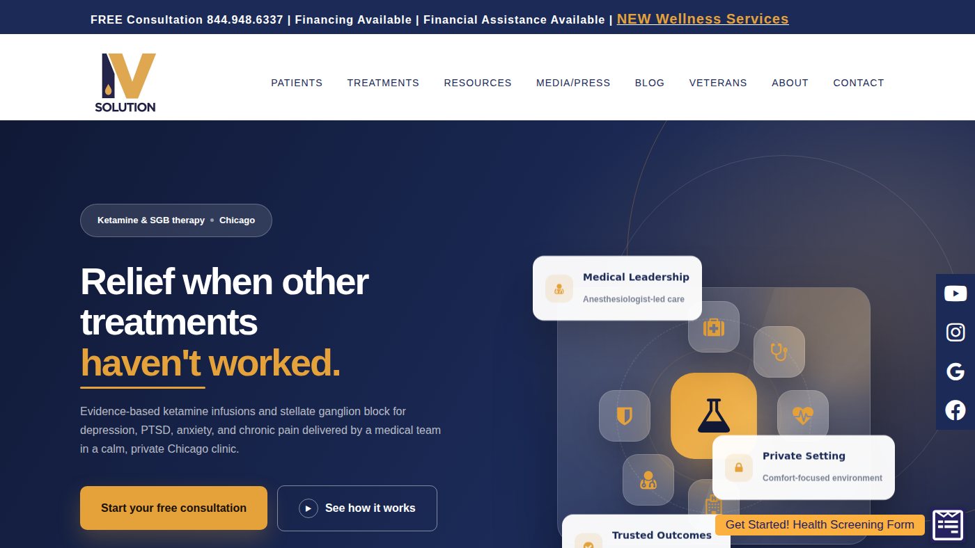 The home page of chicagoivsolution.com