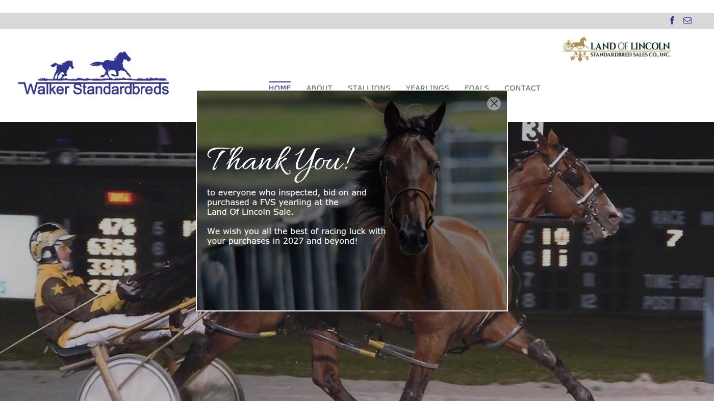 The home page of walkerstandardbreds.com