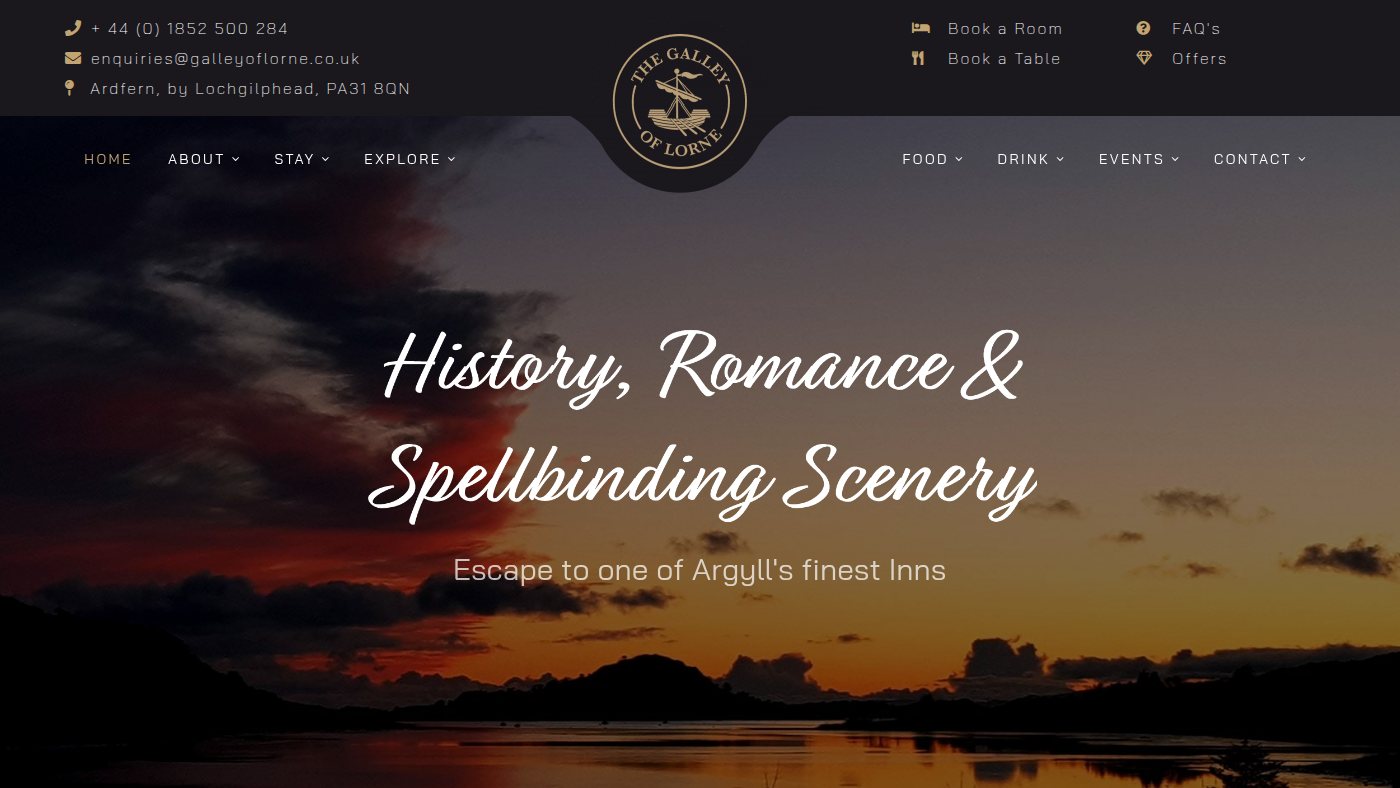 The home page of galleyoflorne.co.uk