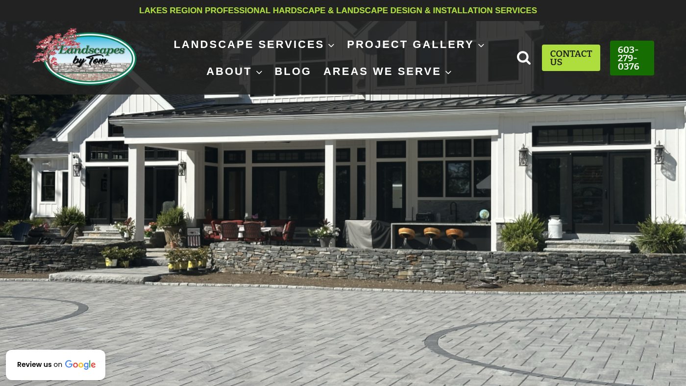 The home page of landscapesbytom.com