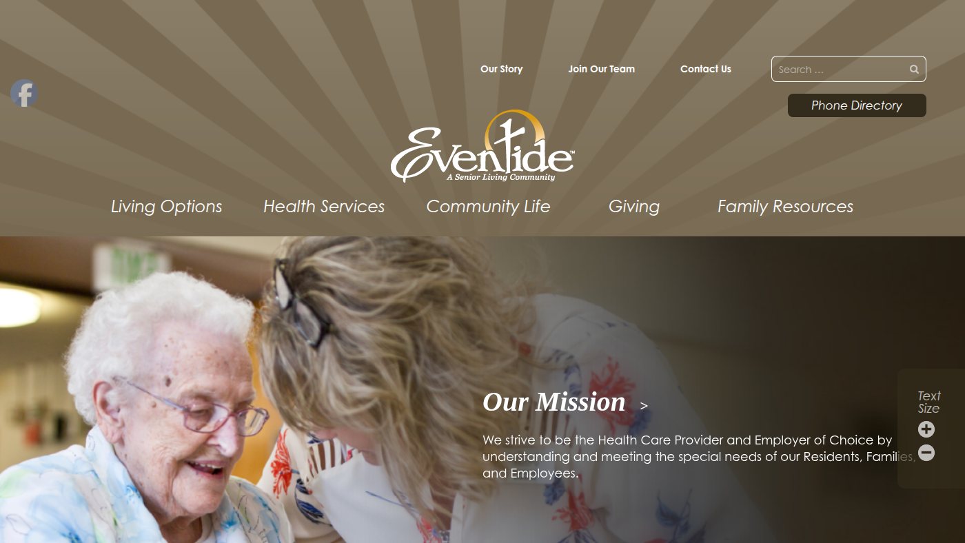 The home page of eventidehome.com