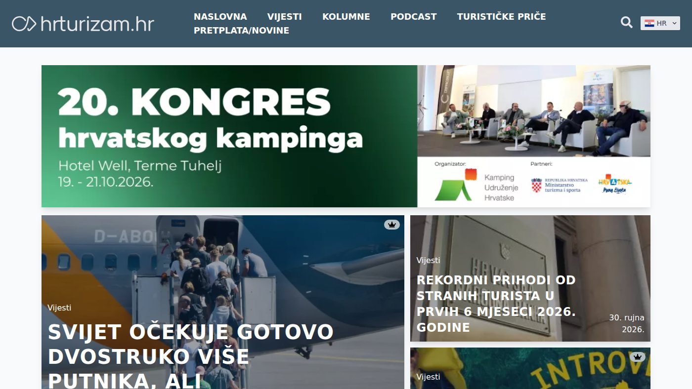 The home page of hrturizam.hr