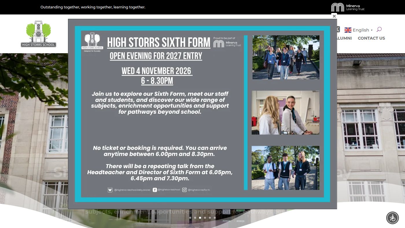 The home page of highstorrs.co.uk