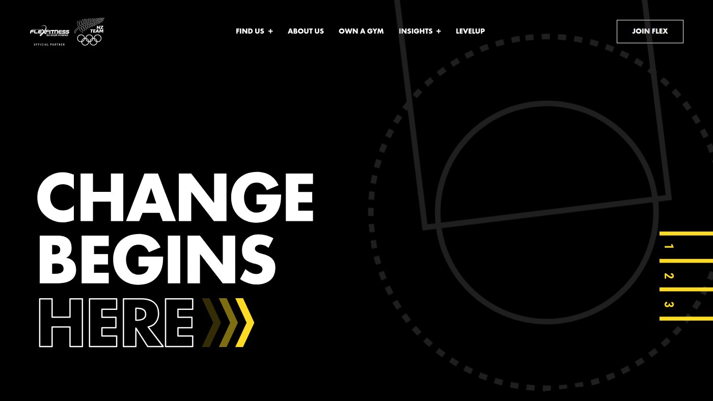 The home page of flexfitnessgym.co.nz