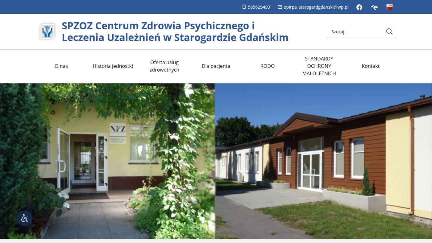 The home page of opirpa-stg.pl
