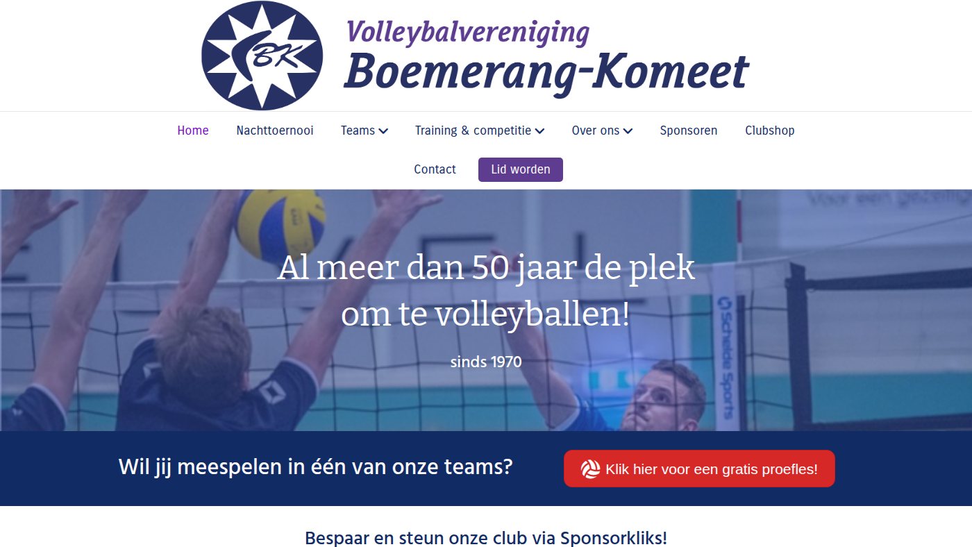 The home page of boemerangkomeet.nl