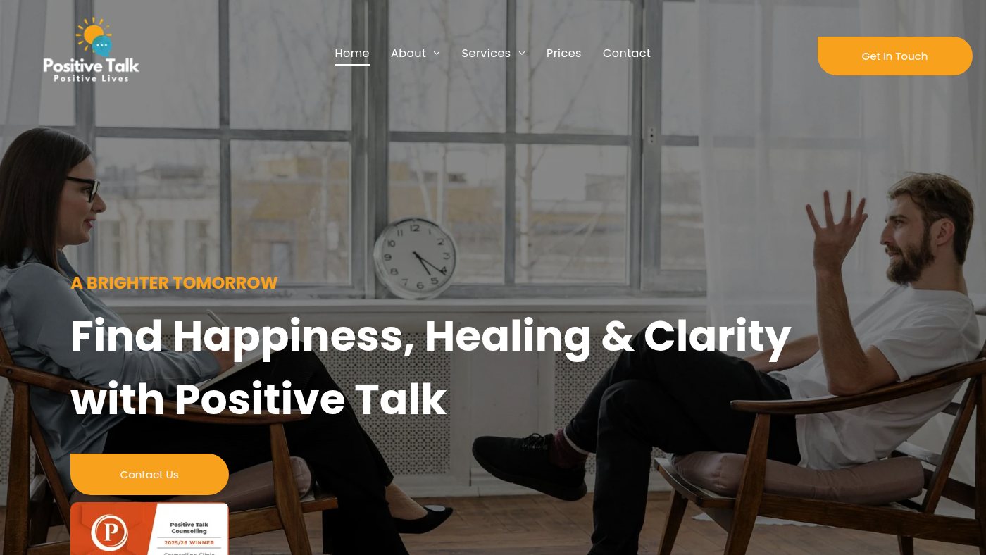 The home page of positive-talk.com