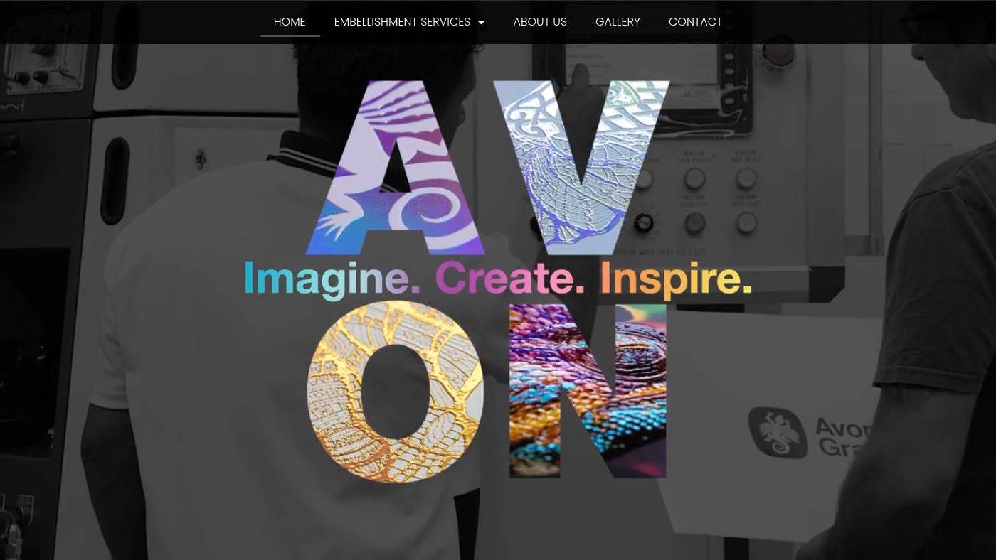 The home page of avongraphics.com.au