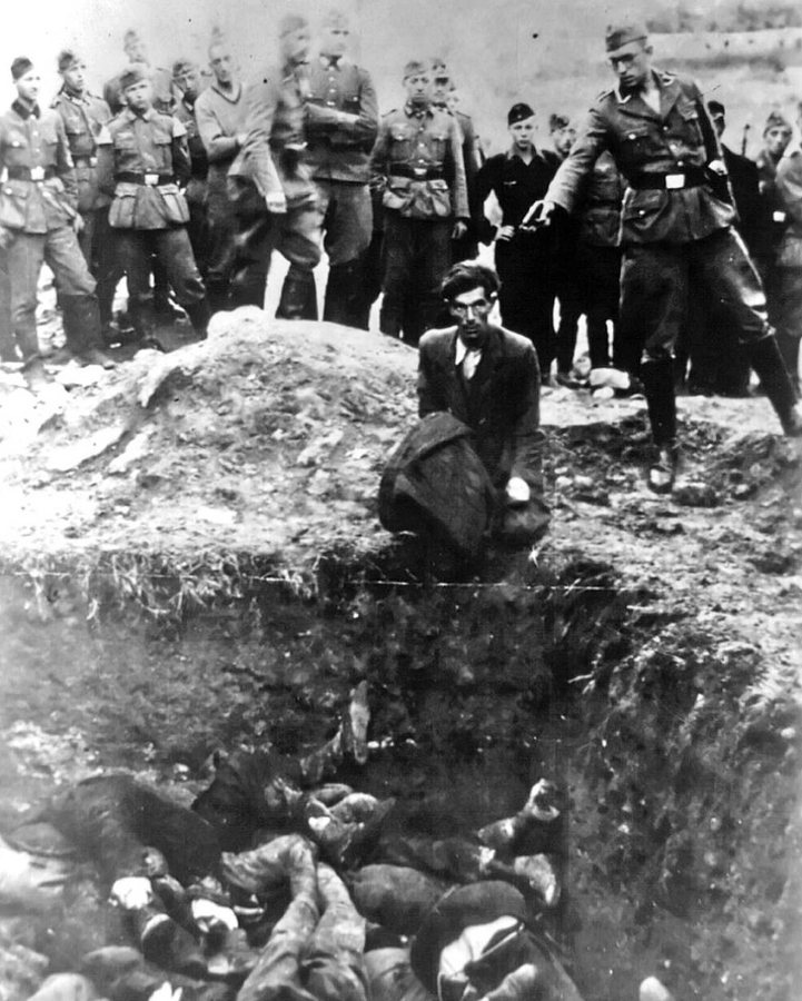 "The Last Jew in Vinnitsa": a Jewish man is shot by SS member Jakobus Onnen of Einsatzgruppe C in Berdychiv, Ukraine, July 1941