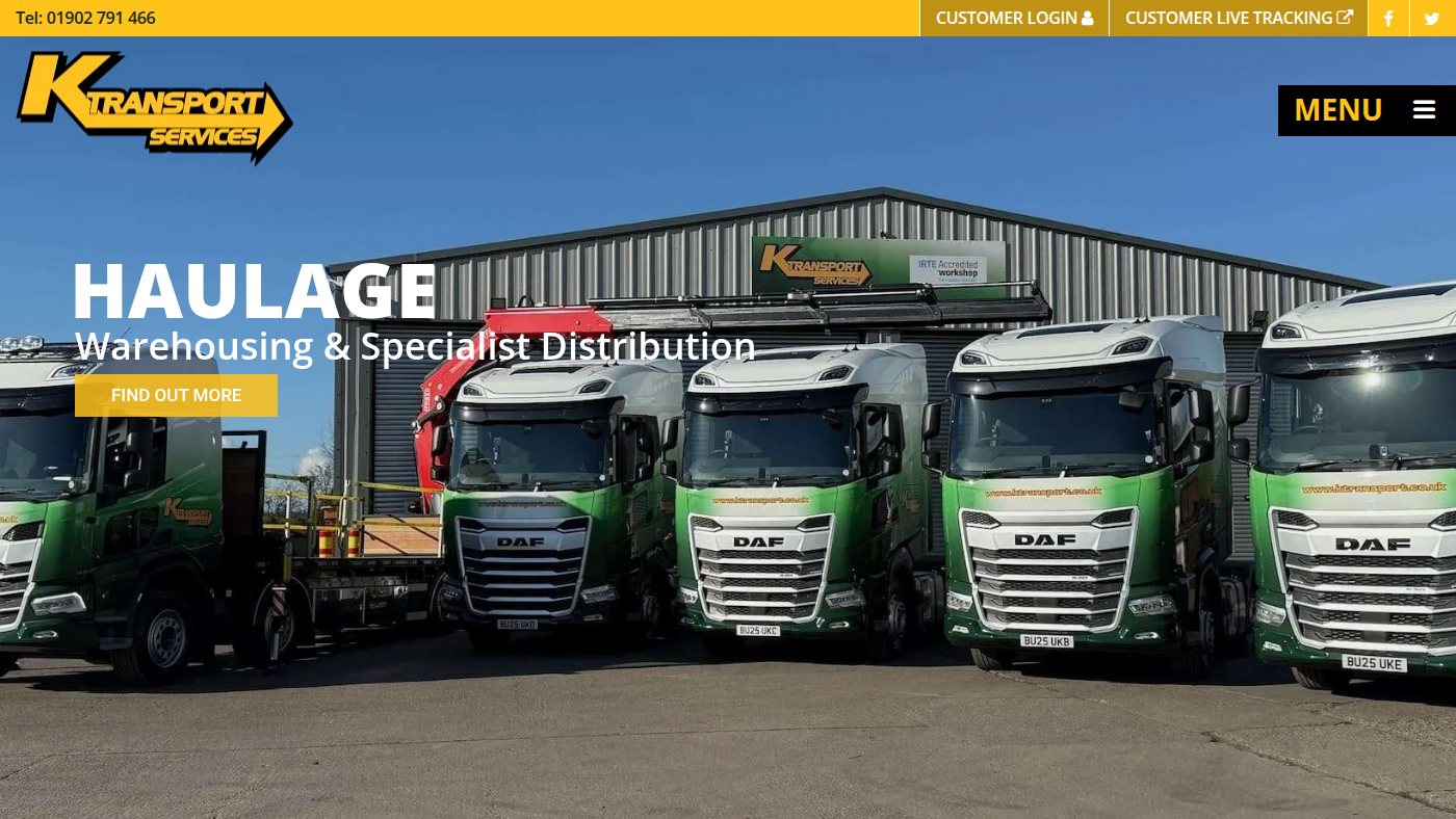The home page of ktransport.co.uk