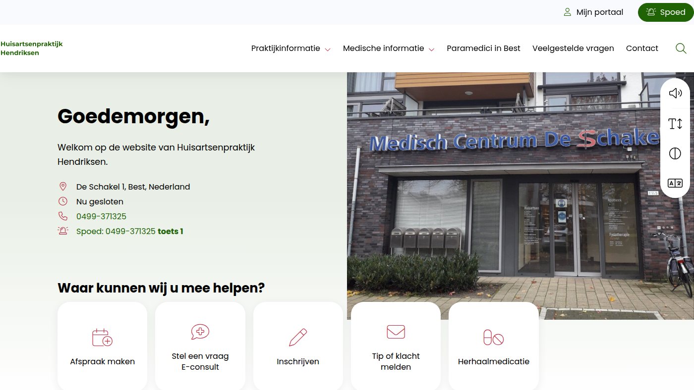 The home page of huisartshendriksen.nl