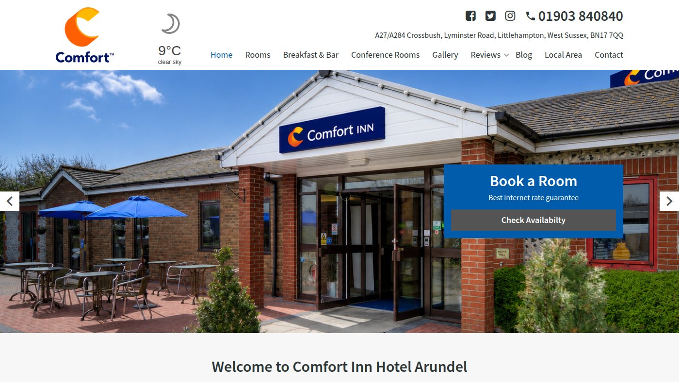 The home page of comfortinnarundel.com