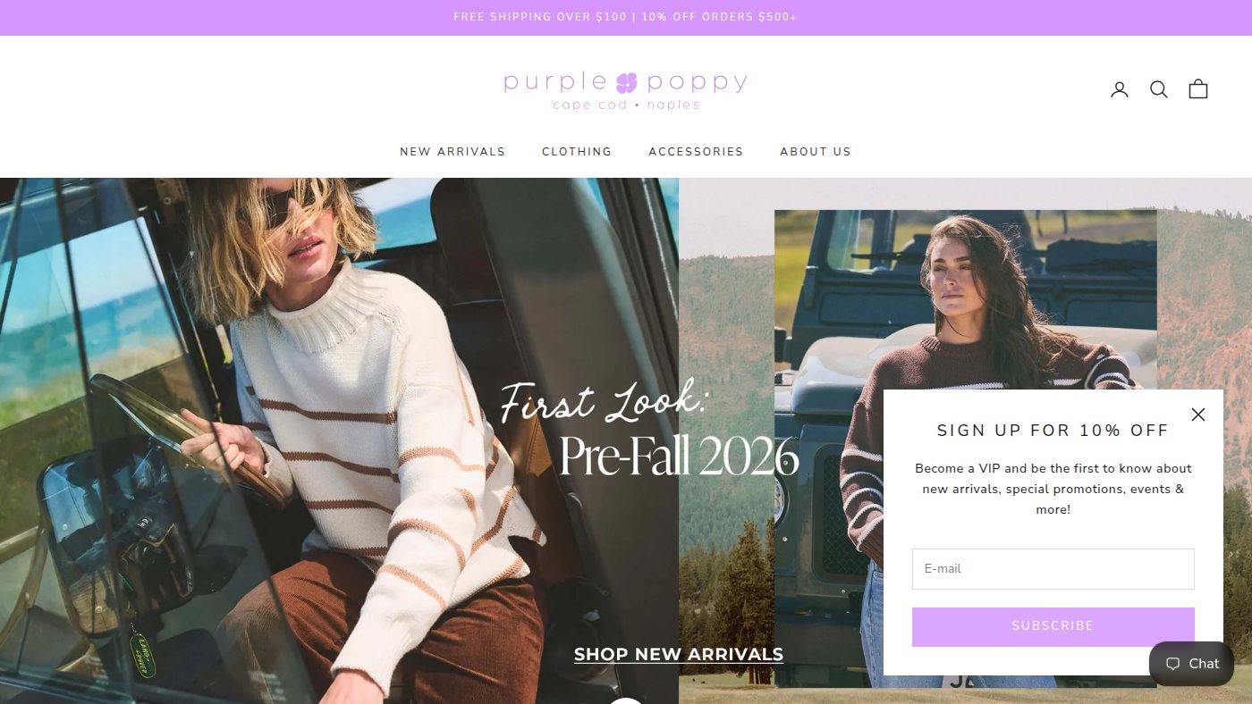 The home page of purplepoppy.com