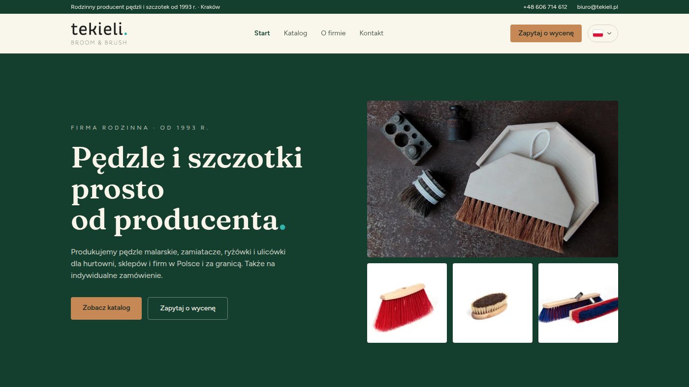 The home page of tekieli.pl