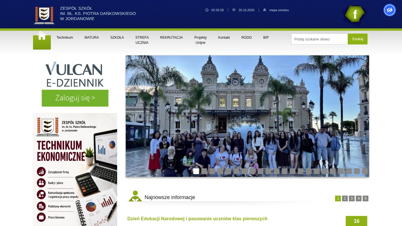 The home page of zsdjordanow.iap.pl