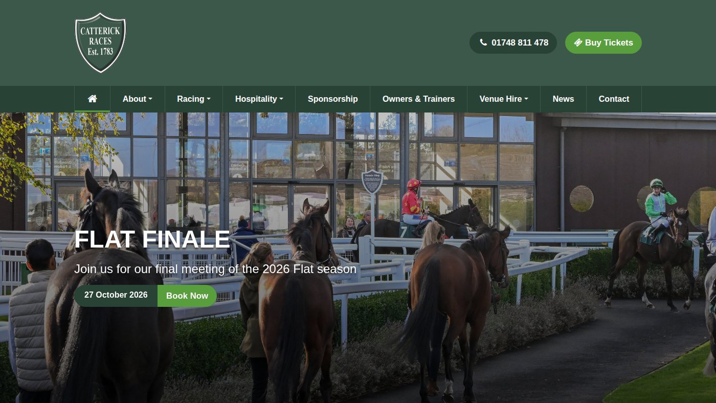 The home page of catterickbridge.co.uk