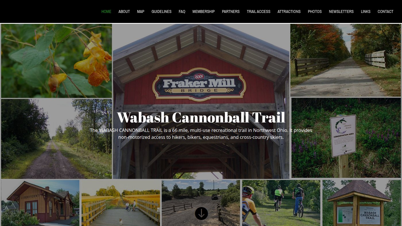 The home page of wabashcannonballtrail.org