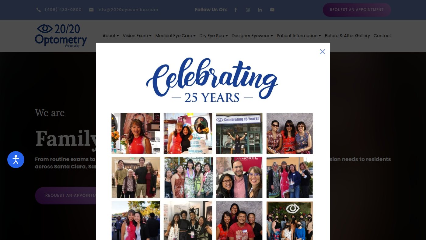 The home page of 2020eyesonline.com
