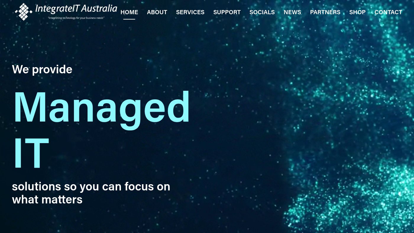 The home page of integrate-it.com.au