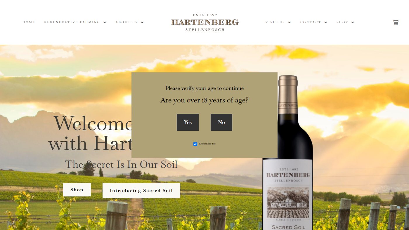 The home page of hartenbergestate.com