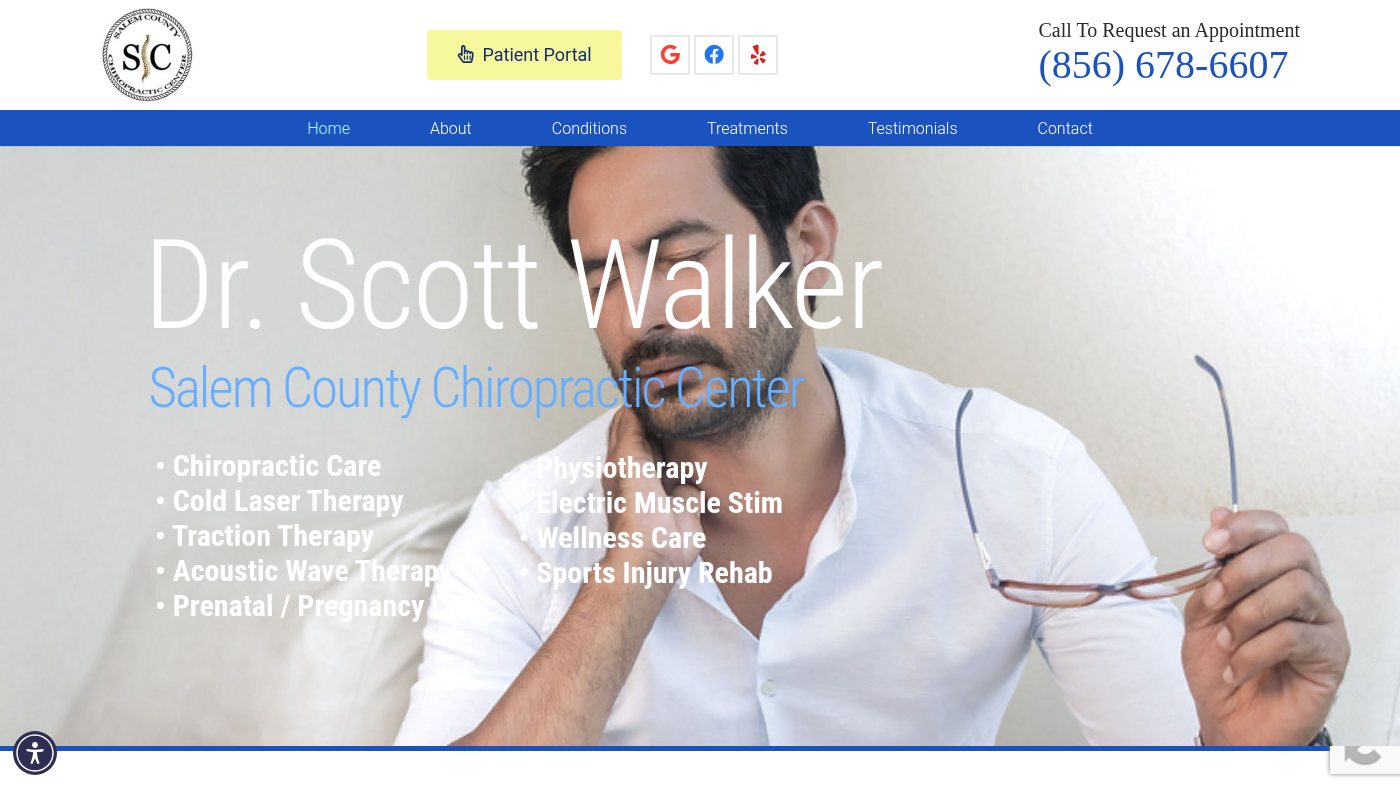 The home page of salemcountychiropracticcenter.com