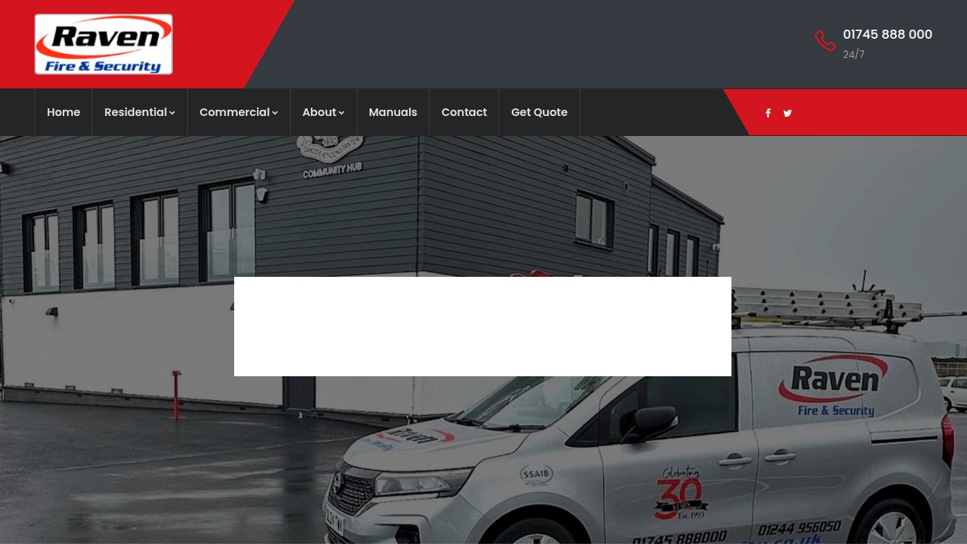 The home page of ravensecurity.co.uk