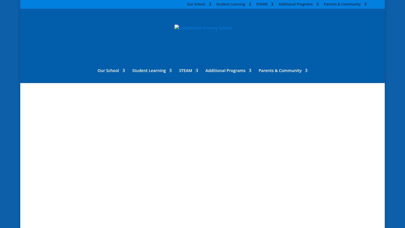 The home page of cheltenhamps.vic.edu.au