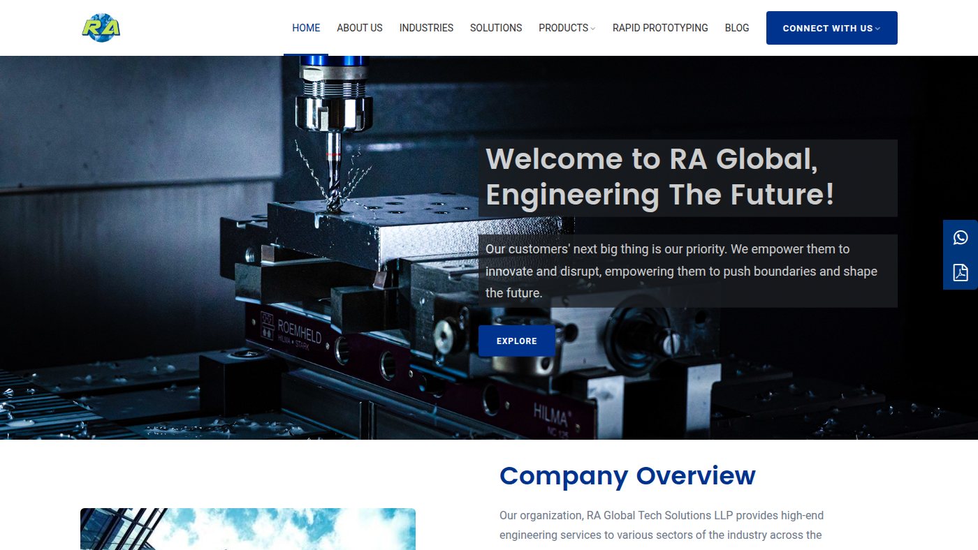 The home page of ra-global.in