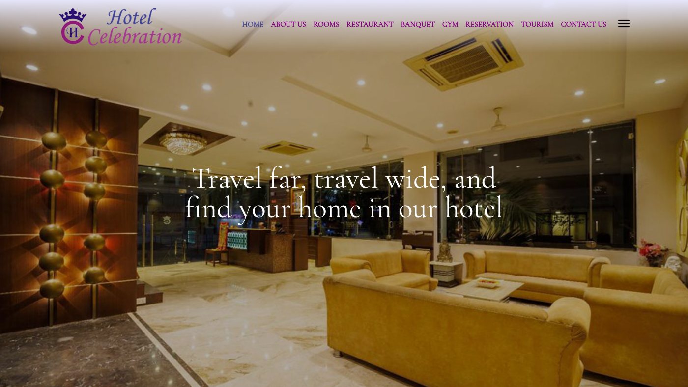 The home page of hotelcelebrationjamnagar.com